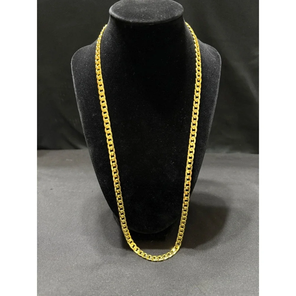 cuban chain necklace 18k gold filled 26 inch 6mm